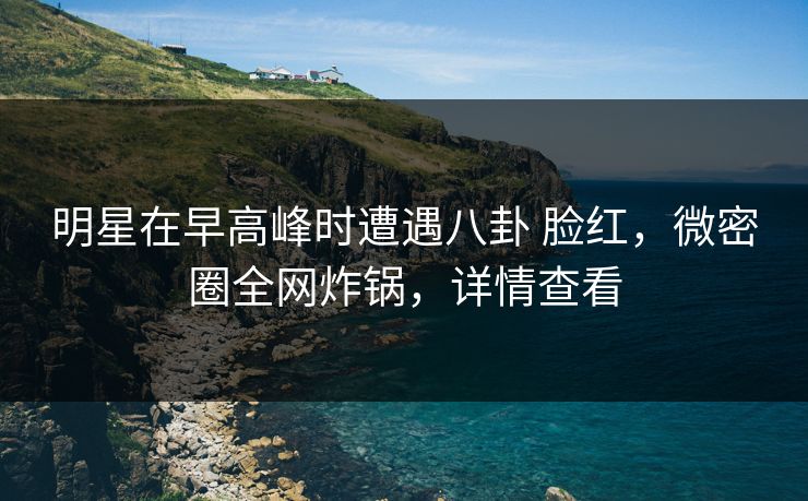 明星在早高峰时遭遇八卦 脸红，微密圈全网炸锅，详情查看