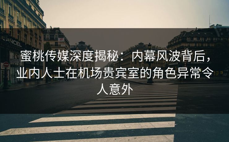 蜜桃传媒深度揭秘:内幕风波背后,业内人士在机场贵宾室的角色异常令人意外 蜜桃传媒深度揭秘:内幕风波背后,业内人士在机场贵宾室的角色异常令人意外